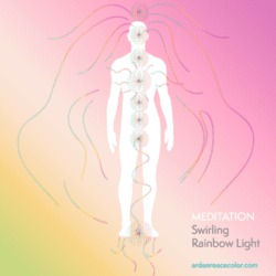 swirling rainbow light chakras